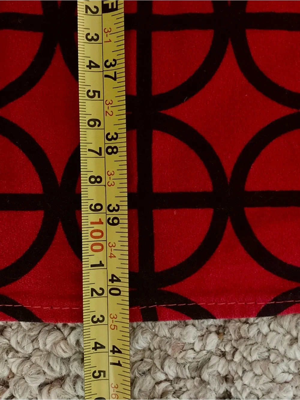 Red and Black Retro Mod Geometric Tablecloth by FW Means - Dining Table Linen